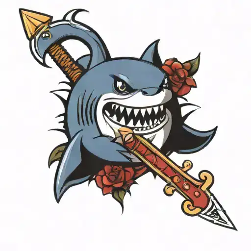 Plush Shark And A Sword