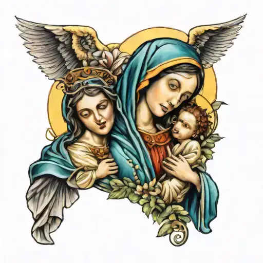 Realistic Virgin Mary And Jesus