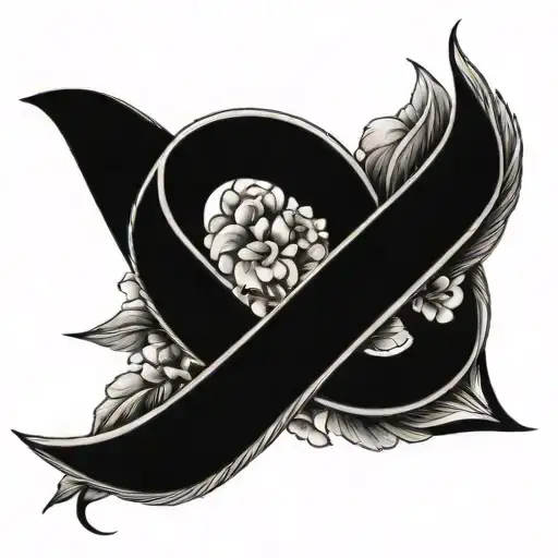 Infinity Symbol Intertwined By Gladiolus Flower Surrounded By Hydrangeas