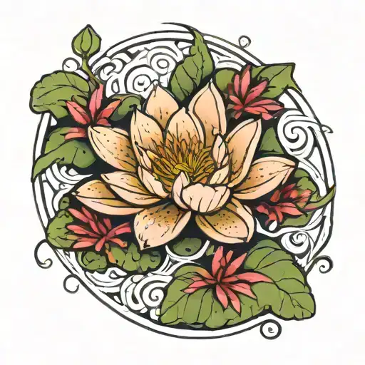 One Lily Pad With Chaotic Energy Around The Outside Of It But Peace And Tranquility Inside Of It