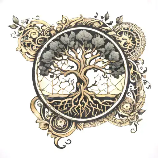 Tree Of Life Wrapped In Golden Ratio