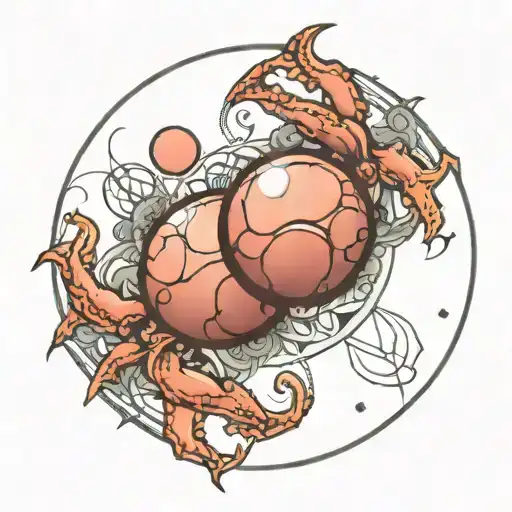 Cancer Symbol With Faded Moons Facing Each Other