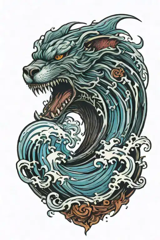 Keith Hating Inspired Tattoo Featuring Water Waves