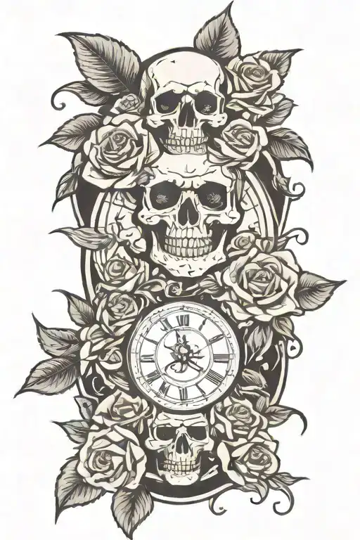 Skull Roses And Time