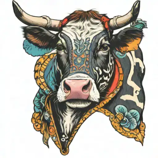 Cow In Life Jacket Wearing