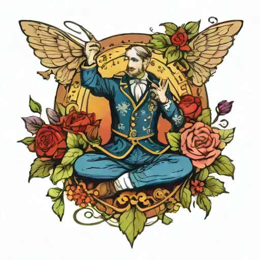 The Magician Tarot Card With Flowers Around It