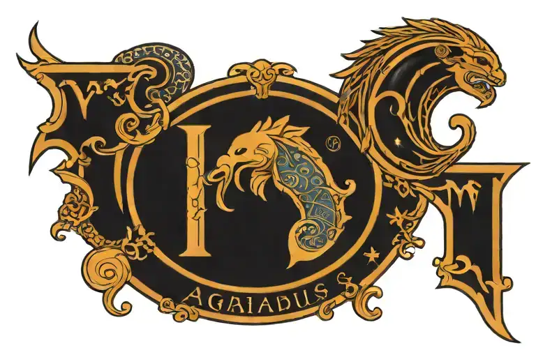 Aquarius Zodiac Sign With January 25 Roman Numerals