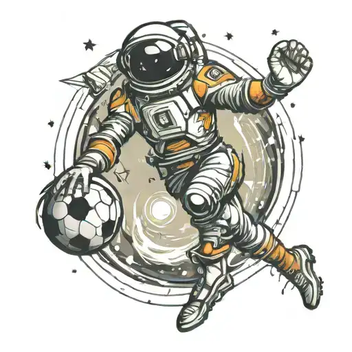 Space In Men Playing Foot Ball