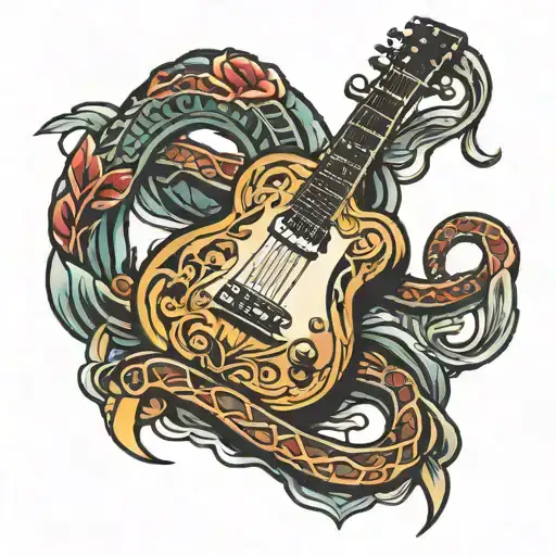 Guitar Sword With Snake Around It