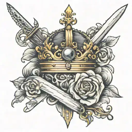 Woman's English Crown And Sword