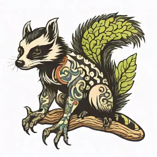 Full Body Skunk Punk Style With A Tree