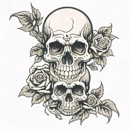 See No Evil Hear No Evil Speak No Evil Skull With Rose And Smoke