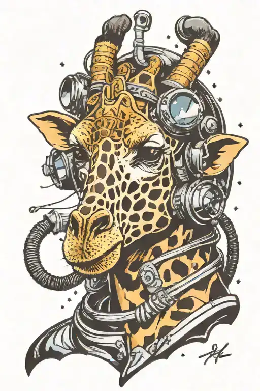 Giraffe With Space Helmet