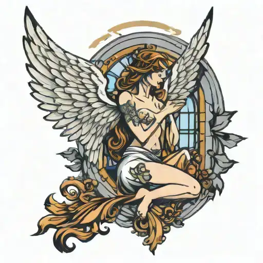 Angel At Windows With 777