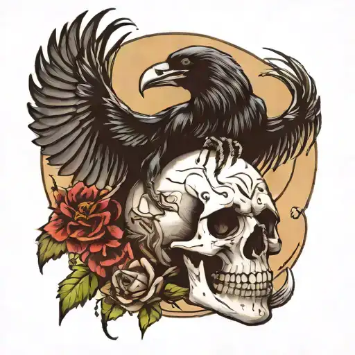 Crow On A Skull