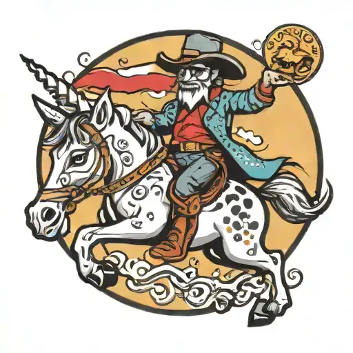 Cowboy Opposum Riding A Unicorn