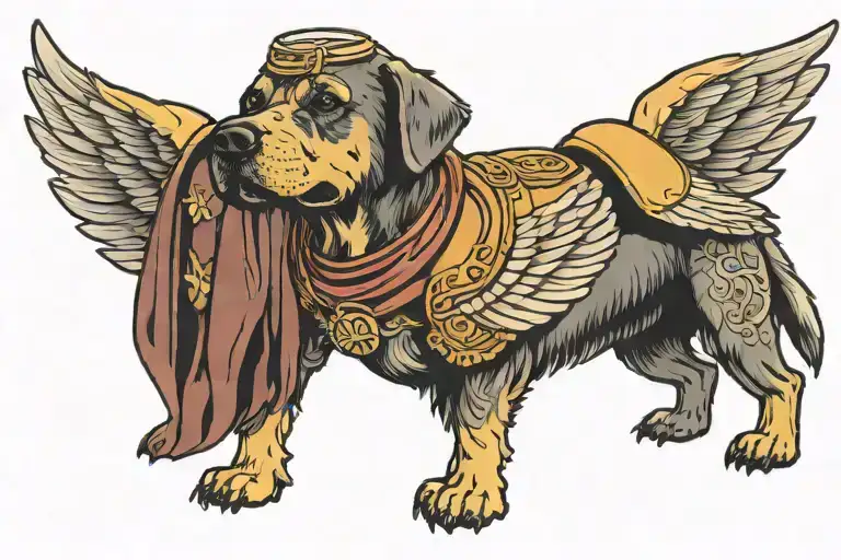 Angel Dog With Wings And Halo Master Chief