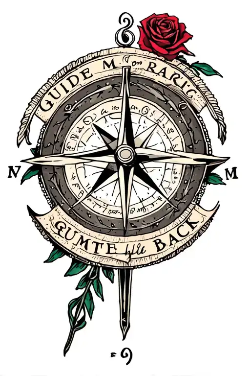 Compass Anchor Rose That Says Guide Me Back