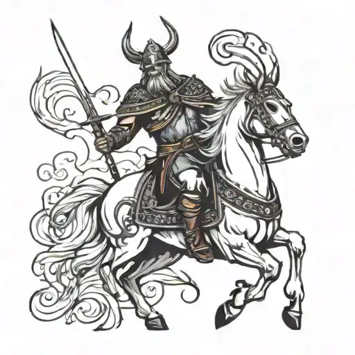 Hourses And Vikings Warrior Black