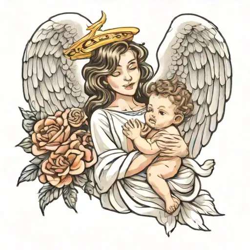 Angel Holding A Baby
