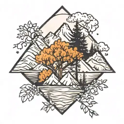 Smaller Simplistic Nature And Trees And Mountains