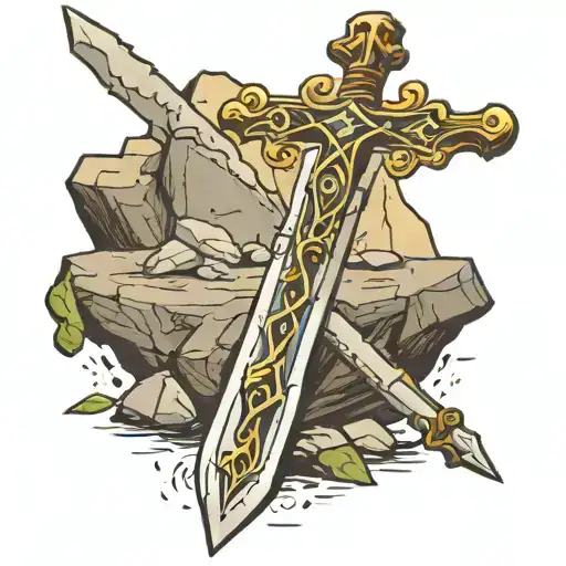Excalibur Sword Stuck In A Rock