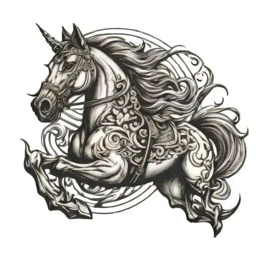 Fierce Ferrari Horse Tatoo