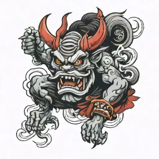Oni Fuji Background Black