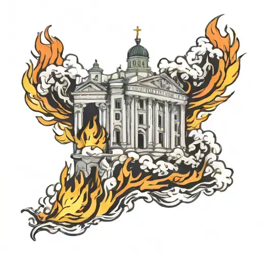 Burning Vilnius On Fire In Flames
