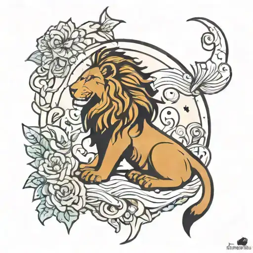 Lion Mystic Moon Hippie