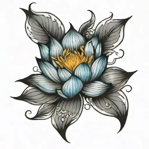 Create Tattoo Design In Hand Like Lotus Flower