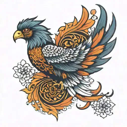 Mandala With A Phoenix
