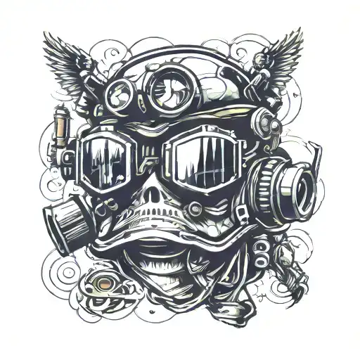 Military Helmet With Night Vision Goggles