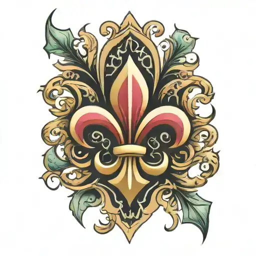 Fleur-de-lis Inside Omega Symbol