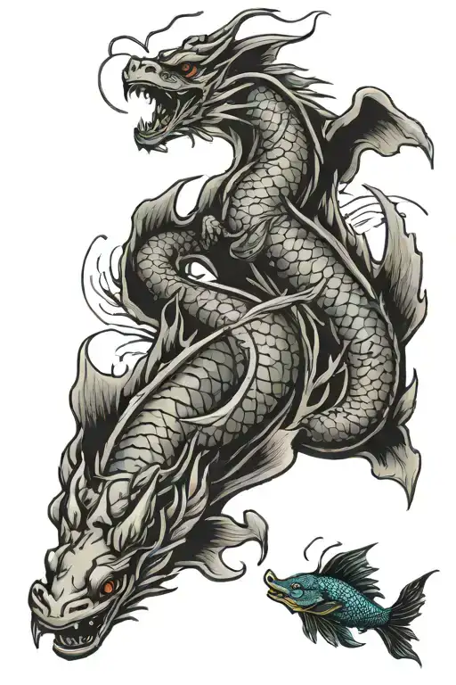 Dragon And Carp Swimming Meeting