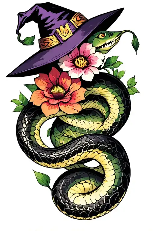 Witchy Su Snake With Flowers