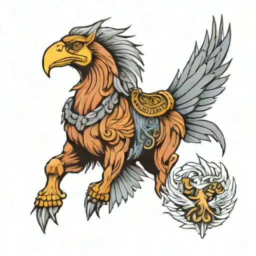 Horse And Eagle To Color