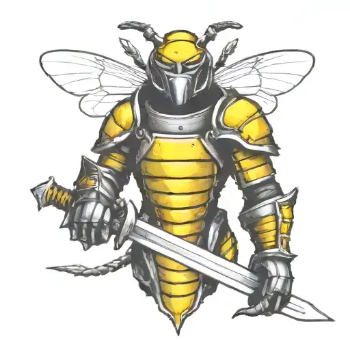 Bee In Armour Fight Dragon