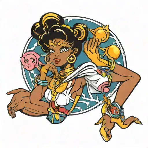 Black Lined African American Sailor Moon