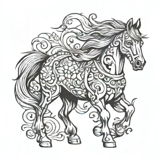 Horse Simple To Color