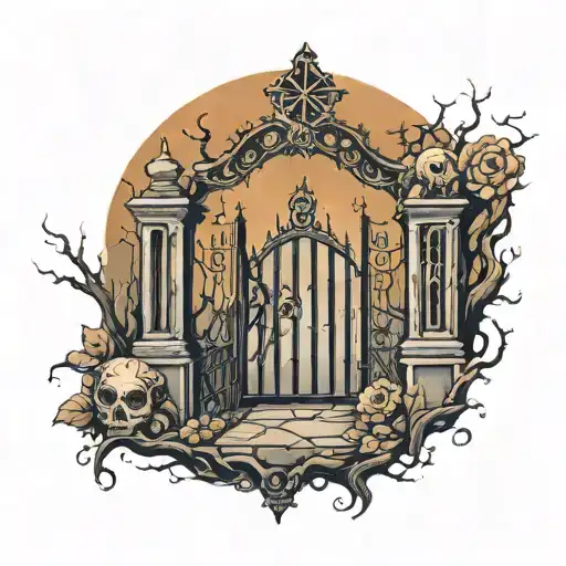 Graveyard With Creepy Gates
