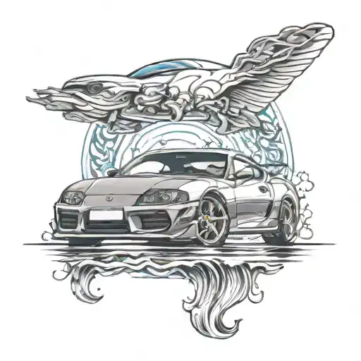 Toyota Supra Mk4 Driving Next To The Sea Like And Aquarius