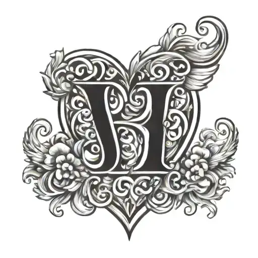 Initial B With Heart