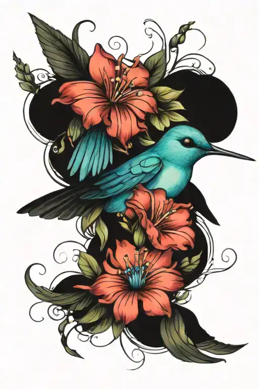 Hummingbird And Blue Butterfly