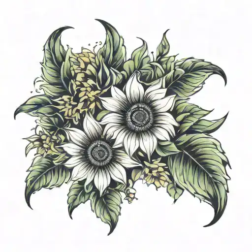 Sunflowers Lillys Blossoming In Beautiful