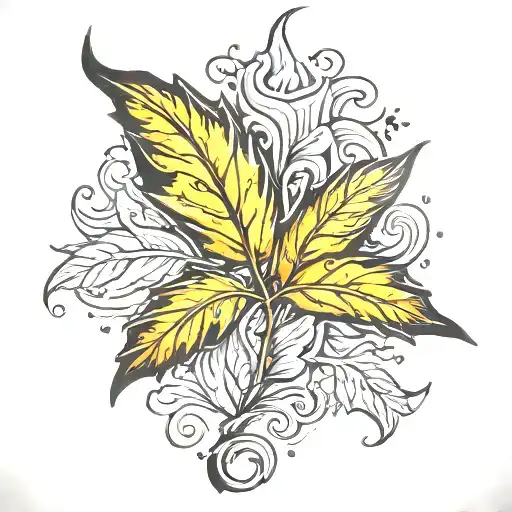 Leaf With Fire Inside