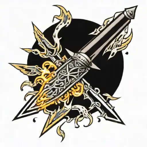 Sword With Lightning Bolts Surrounding