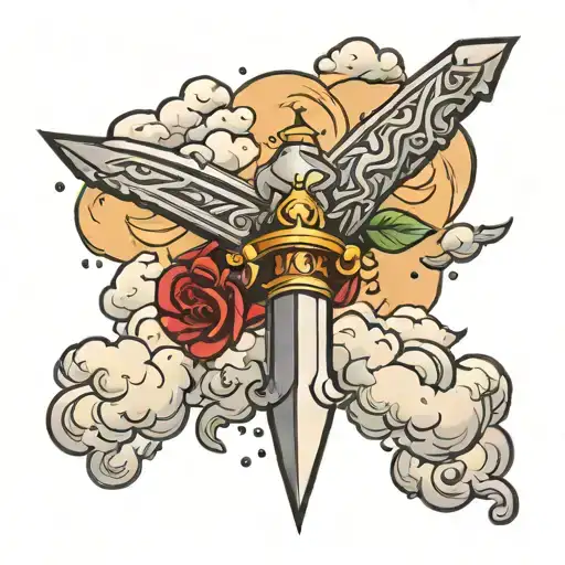 A Dagger That Cuts Through Clouds Floating