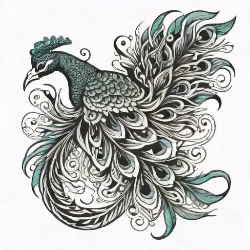 Murgar Vel With Peacock Feather Intertwined