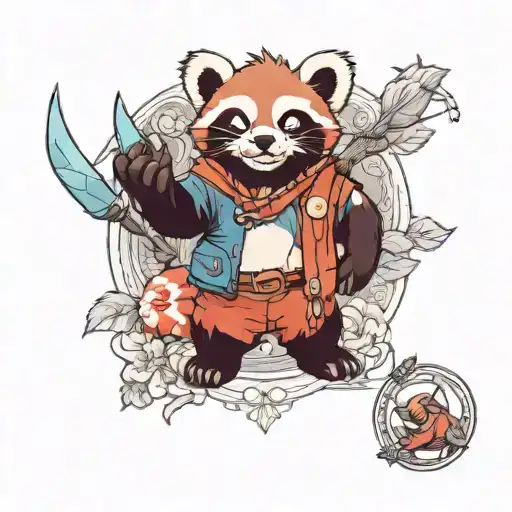 Red Panda And Stitch Holding